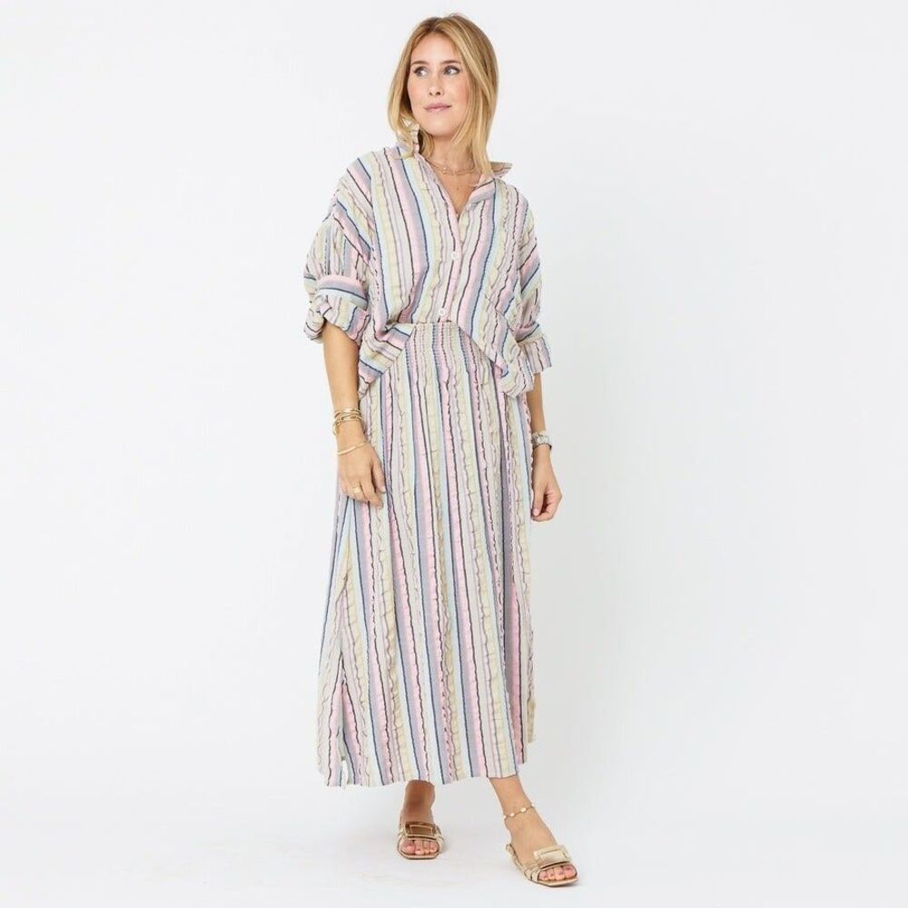 Kerri Rosenthal Sherri Stripe Shirt Blouse Top Buttondown Printed XS New 265029 - Picture 2 of 11